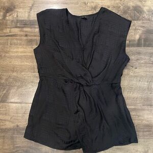 Halogen V neck Black blouse Small